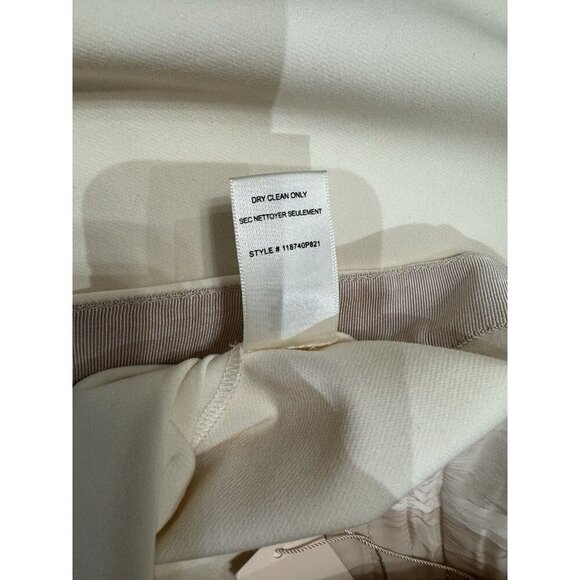 REBECCA TAYLOR Sz 8 Crop Pants Vanilla Off White Wide Leg Trouser Capsule Office - Picture 5 of 5
